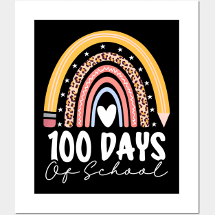 Happy 100Th Day Of School Teacher 100 Days Of School Rainbow Posters and Art